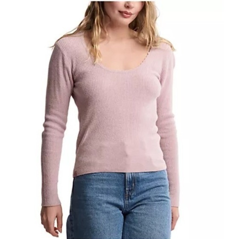 Barefoot Dreams CozyChic Ultra Lite Ribbed Scoop Neck Pullover Size XL NWT